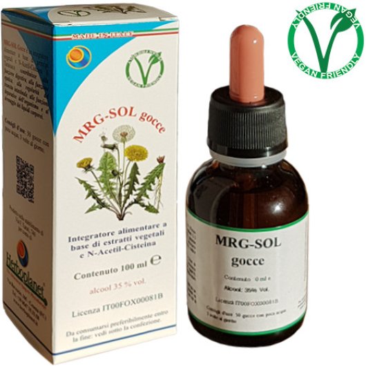 MRG-SOL - Herboplanet - Flacone da 100 ml - Integratore alimentare che favorisce le funzione digestiva e la regolarità del transito intestinale