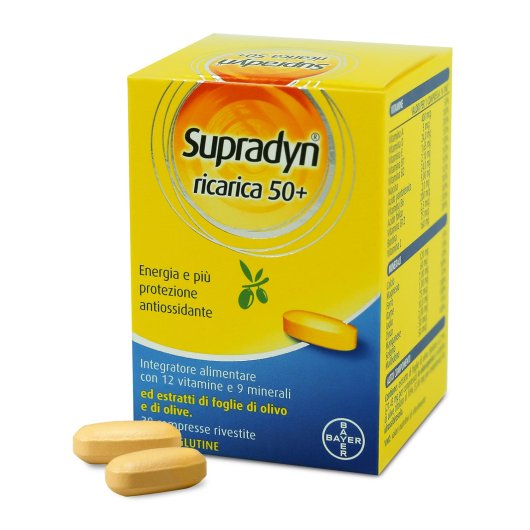 Supradyn Ricarica 50+ - Bayer - 30 compresse - Integratore alimentare e multivitaminico che fornisce energia ad adulti con più di 50 anni