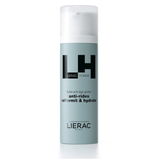 Lierac Homme - Fluido Anti-età Globale, Anti-rughe, Idratante, Tonificante - Flacone da 50 ml - Trattamento viso per gli uomini ad azione anti-rughe e anti-macchie