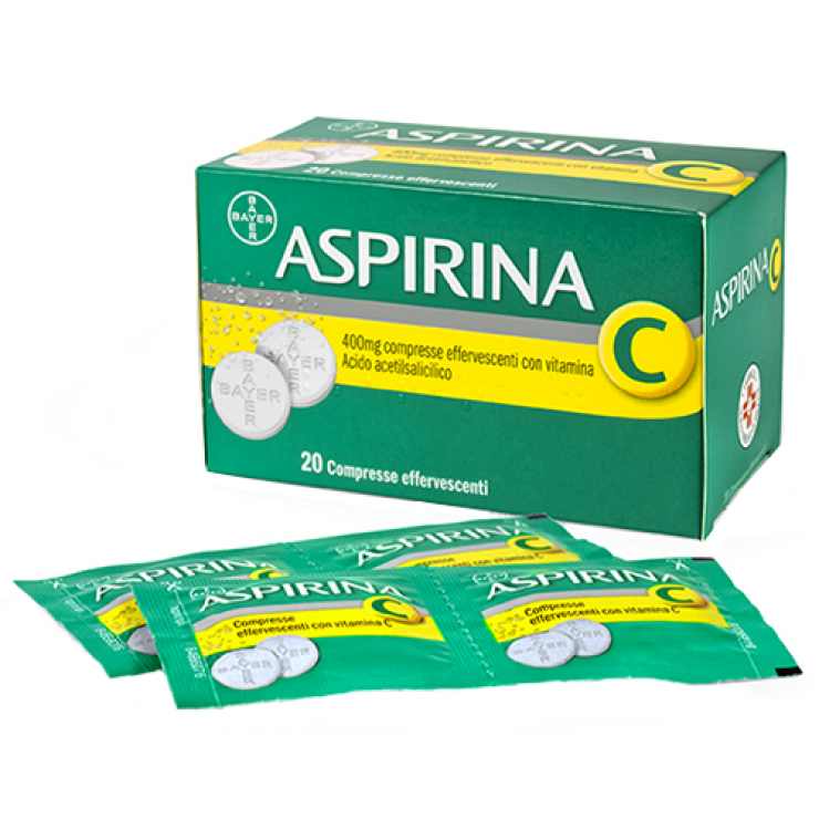 Aspirina C - Bayer - 20 compresse effervescenti - Medicinale ad azione antidolorifica, antinfiammatoria e antipiretica, con Vitamina C