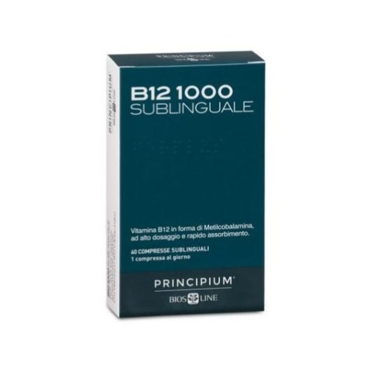 Principium B12 1000 - Bios Line - 60 compresse sublinguali - Integratore alimentare di Vitamina B12