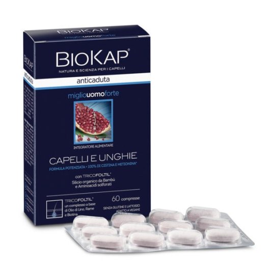 BioKap Anticaduta Miglio Uomo Forte - Bios Line - 60 compresse - Integratore alimentare che aiuta a contrastare la caduta dei capelli