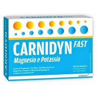 Carnidyn Fast Magnesio e Potassio - Alfasigma - 20 bustine - Integratore alimentare per il reintegro idrosalino nei casi di stanchezza fisica e affaticamento muscolare