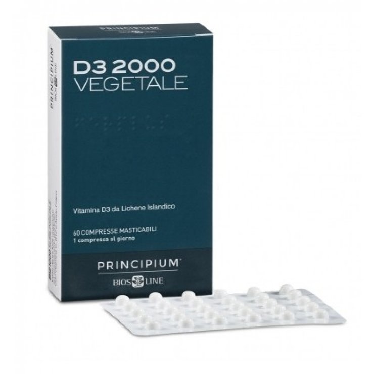 Principium D3 2000 - Vegetale - Bios Line - 60 compresse - integratore per ossa e denti