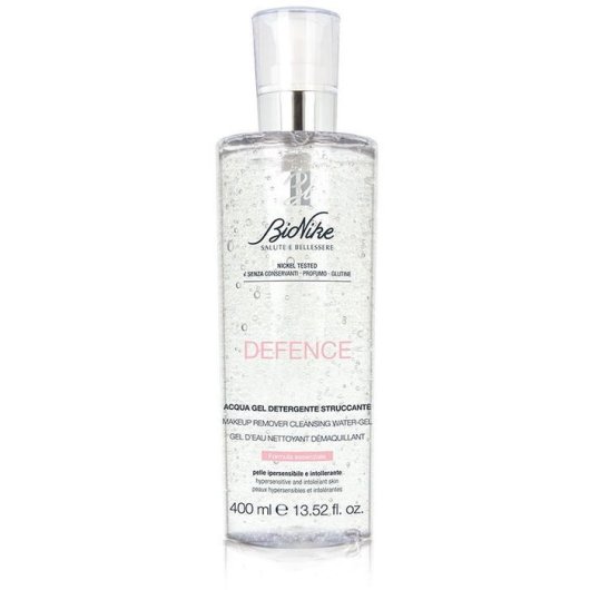 BioNike Defence Tolerance Acqua Gel Detergente Struccante e Lenitivo - Flacone da 400 ml - Gel detergente che rimuove le impurità ed il make-up idratando la cute