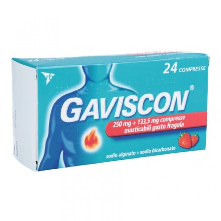 Gaviscon Compresse Masticabili Aroma Fragola 250 mg + 133,5 mg 24 Compresse