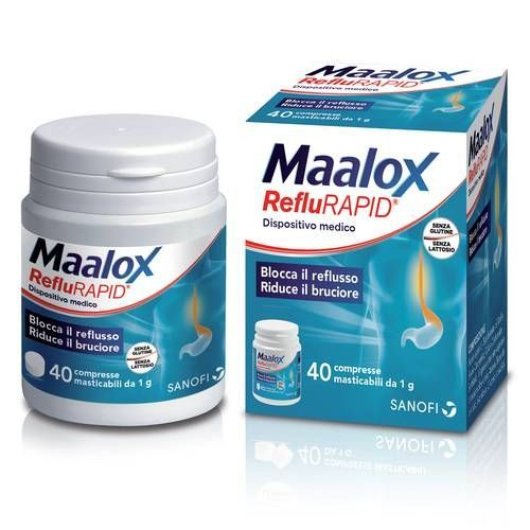 Maalox RefluRapid - Opella - 40 compresse - Dispositivo medico per il trattamento sintomatico del reflusso gastroesofageo