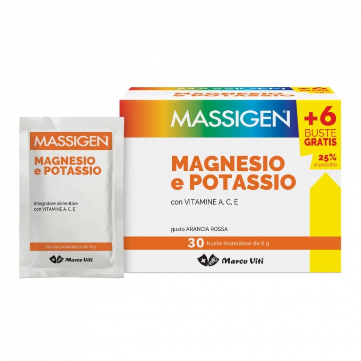 Massigen Magnesio E Potassio 24+6 Bustine