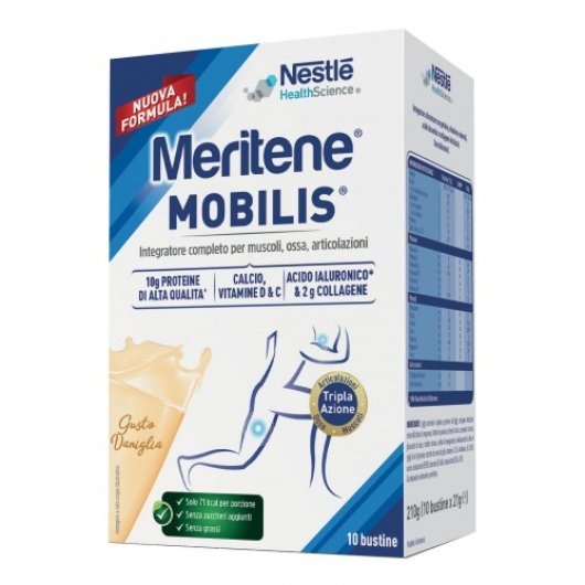 Meritene Mobilis Vaniglia 10 Buste 20g - Integratore proteico per supporto nutrizionale