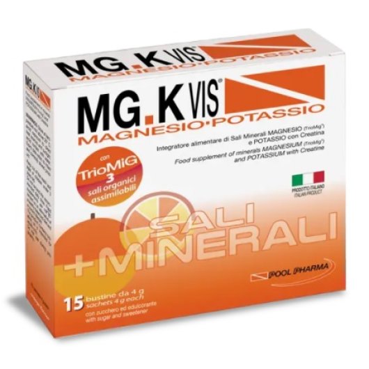 MGK Vis Magnesio Potassio 15 Bustine Arancia - Integratore di sali minerali