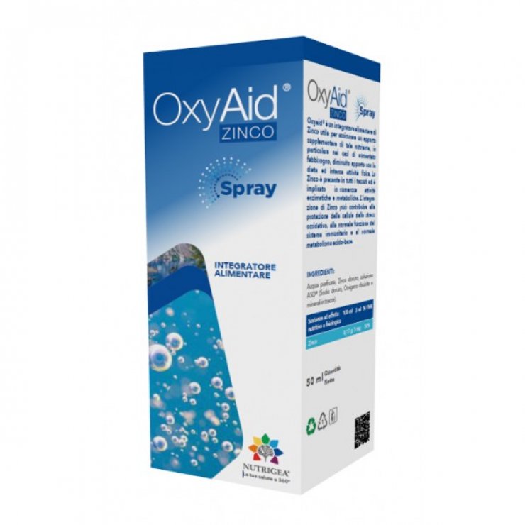 OxyAid Zinco Spray - Nutrigea  - Flacone da 50 ml  - Integratore a base di Zinco