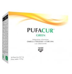 Pufacur Green - Vanda Omeopatici - 30 bustine - Integratore alimentare a base di OMEGA 3 vegetale + curcuma