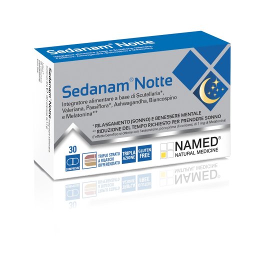 SedaNam Notte - Named - 30 compresse - Integratore alimentare che favorisce il rilassamento e il sonno