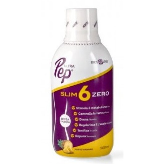 Ultra Pep Slim 6 Zero (Ananas) - Bios Line - 500 ml - Integratore alimentare da bere che aiuta a controllare il peso