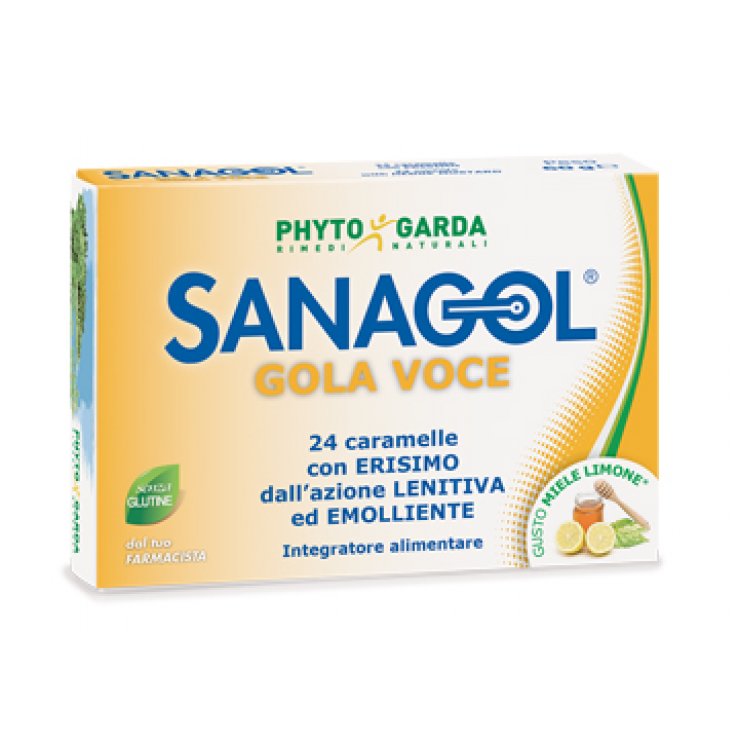 Sanagol - Gola Voce (Limone) - Named - 24 caramelle - Integratore alimentare per il benessere della gola 