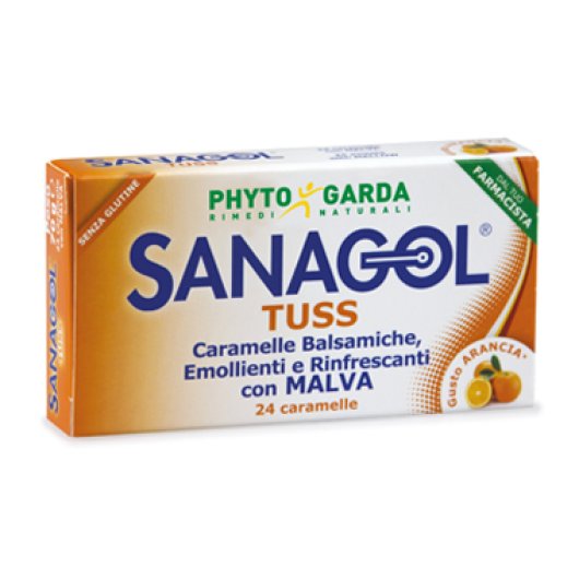 Sanagol - Tussis (Arancia) - Named - 24 caramelle - Integratore alimentare per il benessere della gola 