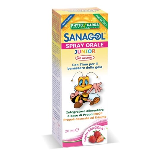 Sanagol - Spray orale Junior (Fragola) - Named - Flacone da 20 ml - Integratore alimentare per il benessere della gola dei più piccoli