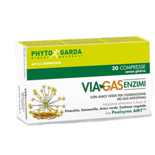 ViaGas Enzimi - Named - 30 compresse - Integratore alimentare che aiuta la funzione digestiva, l’eliminazione dei gas e la regolare motilità gastrointestinale