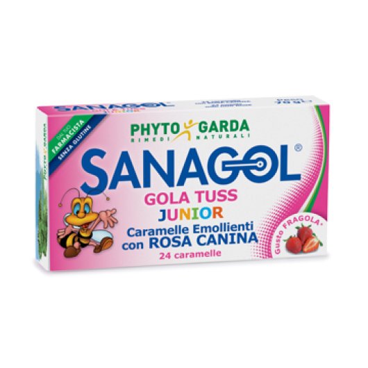 Sanagol - Gola Tuss Junior - Named - 24 caramelle - Integratore alimentare per il benessere della gola dei più piccoli