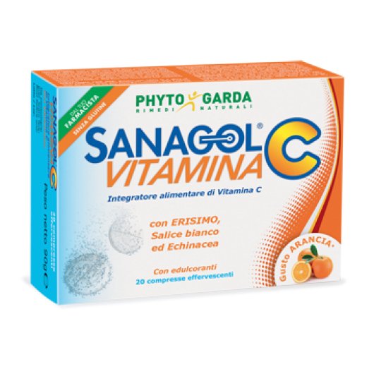 Sanagol - Vitamina C - Named - 20 compresse effervescenti - Integratore alimentare di Vitamina C utile anche per il benessere delle prime vie respiratorie