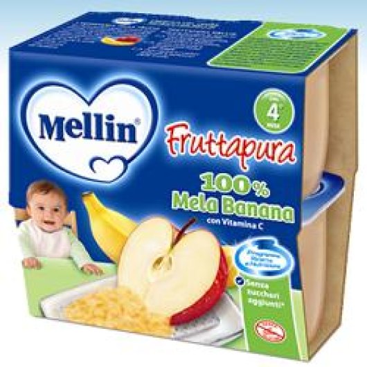 MELLIN FRUT PURA MEL/BAN4X100G