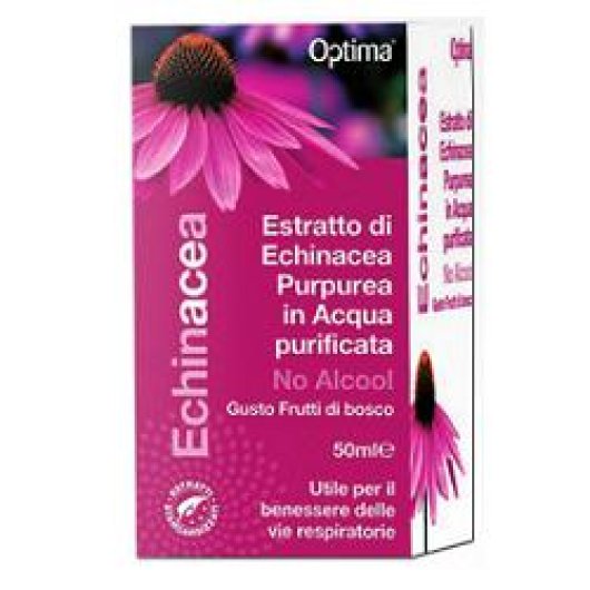 Echinacea Estratto Fluido - No Alcool - Optima Naturals - Flacone da 50 ml - Integratore alimentare a base di Echinacea (senza alcool)