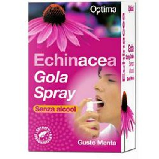 Echinacea - Gola Spray - Optima Naturals - Flacone da 20 ml - Integratore alimentare a base di Echinacea per il benessere della gola 