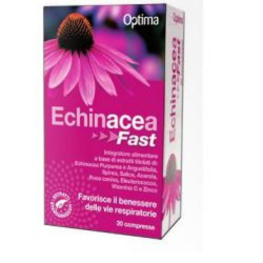 Echinacea - Fast - Optima Naturals - 20 compresse - Integratore alimentare a base di Echinacea per il benessere delle vie respiratorie