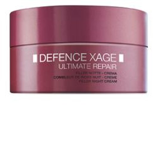 Bionike Defence Xage Ultimate Repair - Crema Filler Notte, Antietà - Vasetto da 50 ml - Trattamento notte anti-rughe che stimola la fisiologica produzione di collagene ed elastina