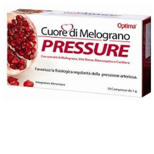 Cuore di Melograno PRESSURE - Optima Naturals - 30 compresse - Integratore alimentare che favorisce la regolarità della normale pressione arteriosa