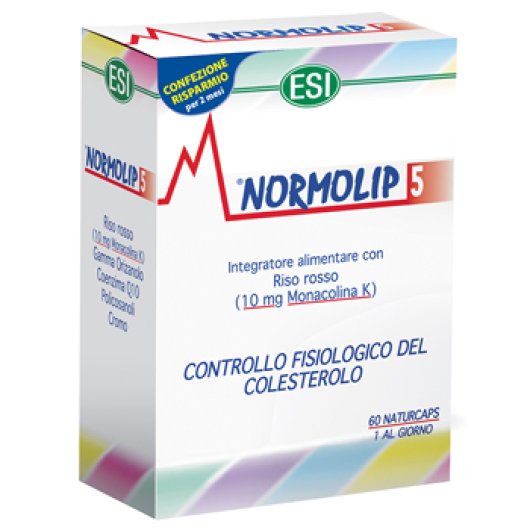 Normolip 5  - 60 capsule - Integratore di riso rosso fermentato