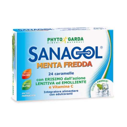 Sanagol - Gola Voce (Menta fredda) - Named - 24 caramelle - Integratore alimentare per il benessere della gola 