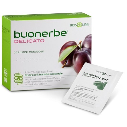 Buonerbe Delicato - Bios Line - 20 bustine - Integratore alimentare che favorisce il transito intestinale e l’equilibrio della flora batterica