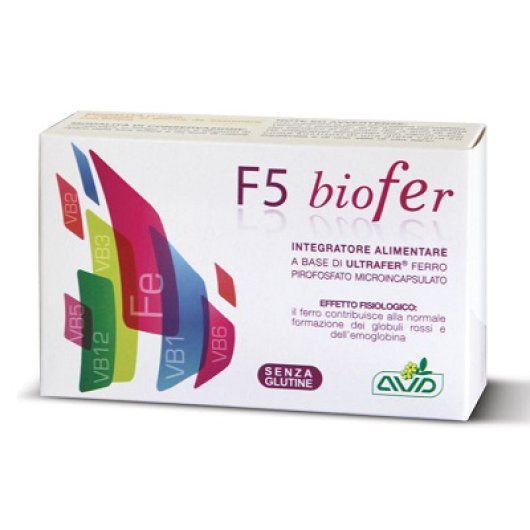 F5 Biofer - Avd Reform - 30 capsule - Integratore alimentare di ferro e vitamine 