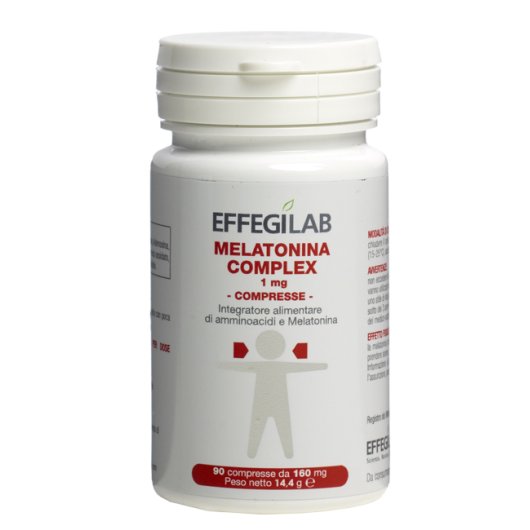 Melatonina complex 1MG - EffegiLab – 90 compresse - Integratore Alimentare a base di Melatonina, Adenosina e Glicina