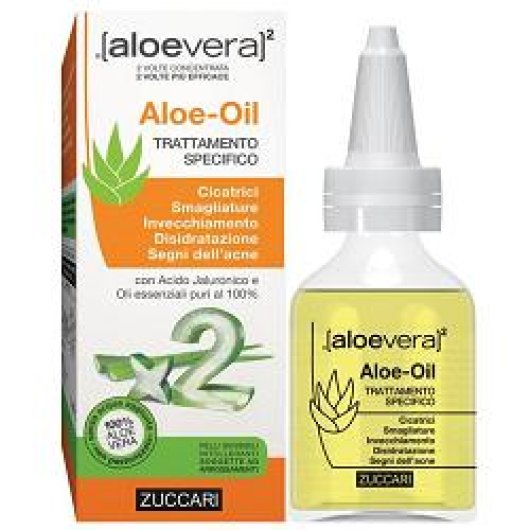 Aloe-Oil - Zuccari - Flacone da 50 ml - Olio per viso e corpo ad azione idratante e ringiovanente 