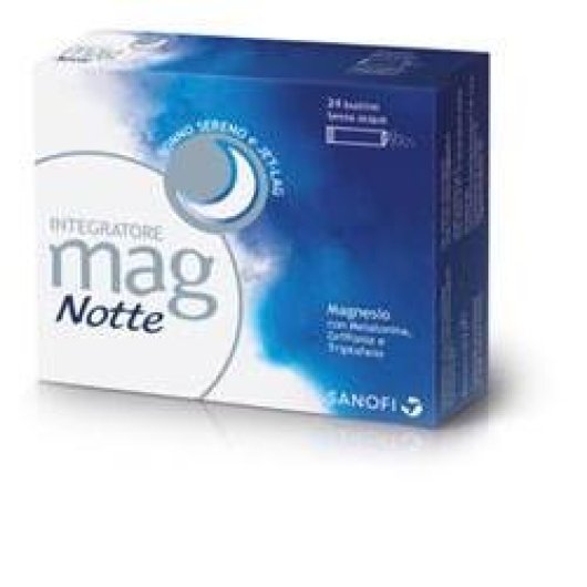 Mag Notte - Opella - 24 bustine - Integratore alimentare con magnesio e melatonina che favorisce il rilassamento mentale e la qualità del sonno