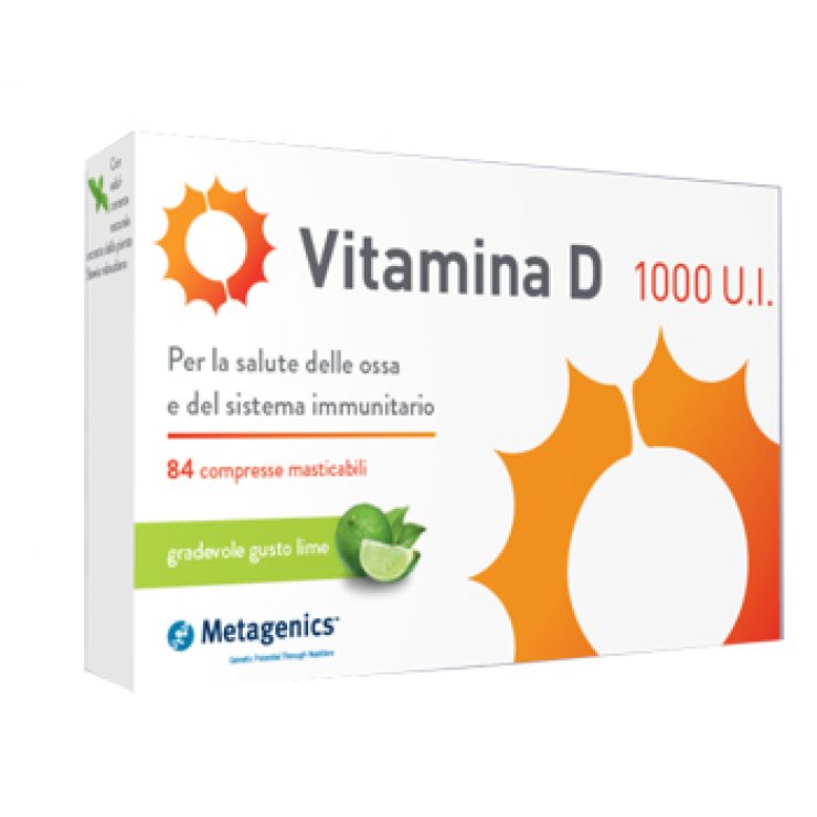 Vitamina D 1000 U.I. - Metagenics - 84 compresse masticabili - Integratore alimentare di Vitamina D per la salute delle ossa