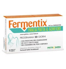 Fermetix - Pancia piatta e gonfiore - Named - 20 compresse - Integratore alimentare con Finocchio (per l'eliminazione dei gas) e con Caffè Verde per il sostegno metabolico