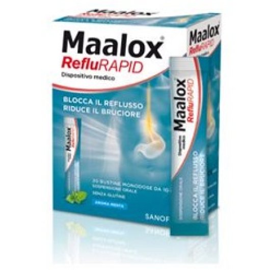 Maalox RefluRapid - Opella - 20 bustine - Dispositivo medico per il trattamento sintomatico del reflusso gastroesofageo