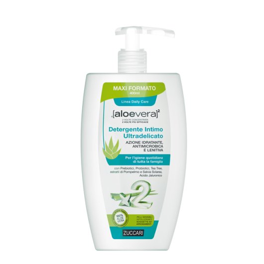 Detergente Intimo Ultradelicato - Zuccari - Flacone da 400 ml - Detergente intimo ad azione lenitiva e protettiva grazie alla base di pura Aloe