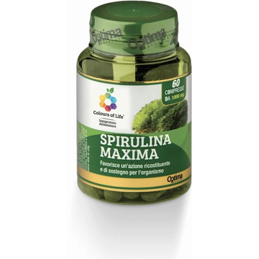 Colours of Life - Spirulina Maxima - Optima Naturals - 60 compresse - Integratore alimentare a base di alga spirulina