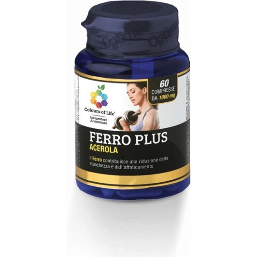 Colours of Life - Ferro Plus - Optima Naturals - 60 compresse - Integratore alimentare di Ferro