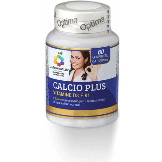 Colours of Life - Calcio Plus - Optima Naturals - 60 compresse - Integratore alimentare di Calcio