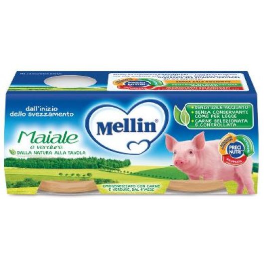 MELLIN OMOG MAIALE C/VERD2X80G