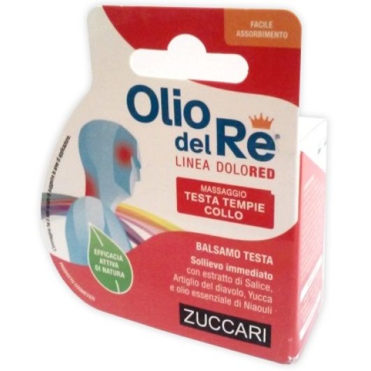 Olio del Re - DoloRed - Zuccati - 25 ml - Balsamo ideale per massaggi a testa, tempie e collo in caso di tensioni e dolori