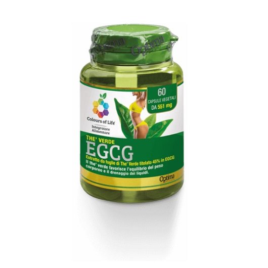 Colours of Life - Thè Verde EGCG - Optima Naturals - 60 compresse - Integratore alimentare a base di Thè verde che aiuta nella perdita di peso