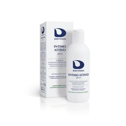 Dermon - Intimo Attivo Ph 3.5 - Alfasigma - Flacone da 250 ml - Detergente intimo che rispetta l'ambiente genitale femminile durante i periodi delicati del ciclo e della menopausa