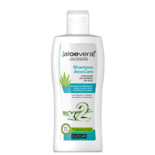 Shampoo AloeCare - Zuccari - Flacone da 200 ml - Shampoo con Aloe Vera pura che idrata i capelli in profondità