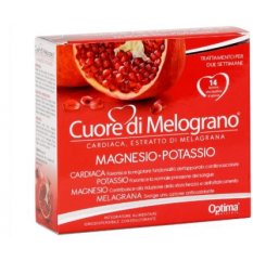 Cuore di Melograno - Magnesio Potassio - Optima Naturals - 14 bustine - Integratore alimentare di Magnesio e Potassio